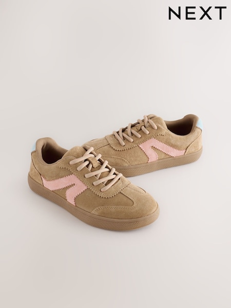 Tan/Pink - Retro Trainers