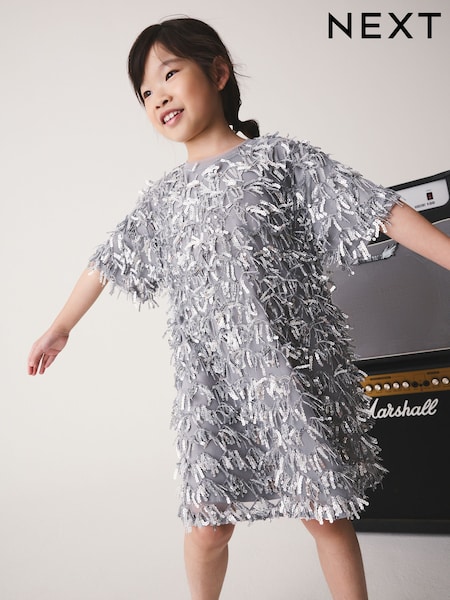 Silver - Tassel Dress (3-16yrs)