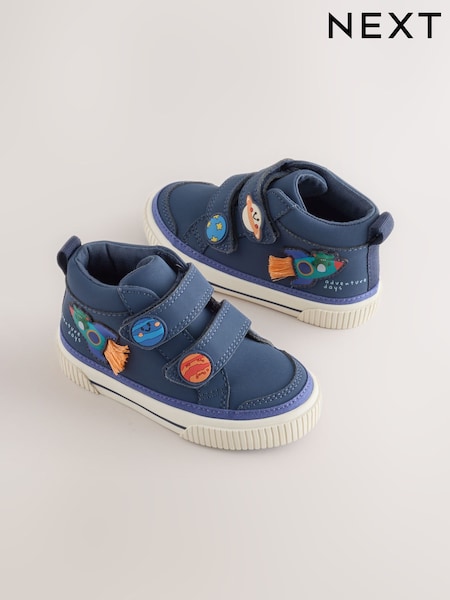 Navy Planets - Hi-top Touch Fastening Trainers