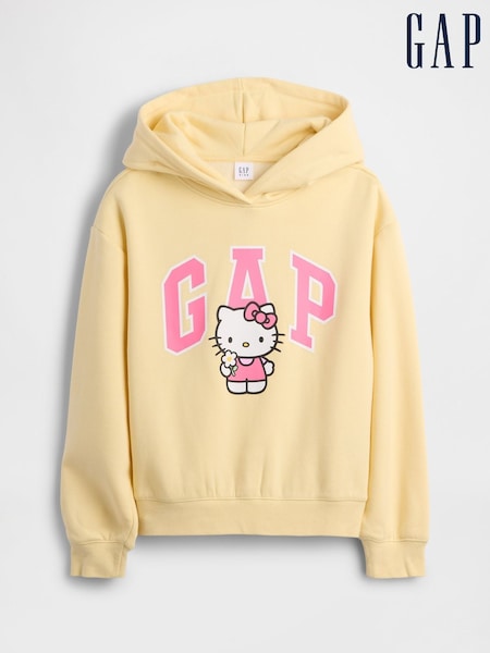 Yellow - Gap Hello Kitty Relaxed Logo Hoodie (4-13yrs)