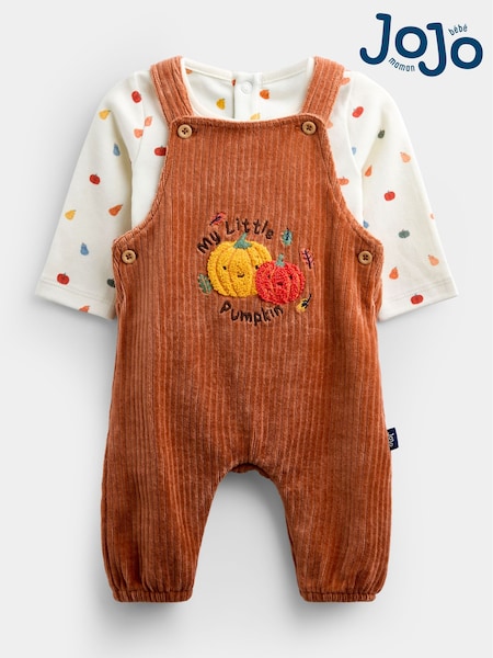 דלעת כתומה - Jojo Maman Bébé 2-piece Dungaree & Bodysuit Set