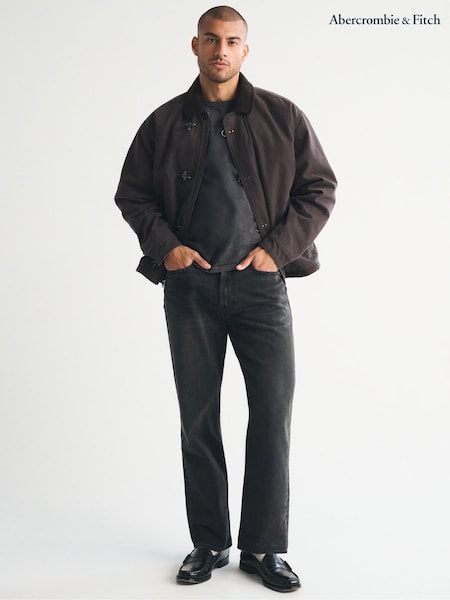 Black - Regular Abercrombie & Fitch Relaxed Straight Fit Jeans