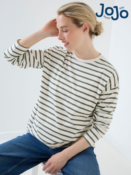 Zeleno - Jojo Maman Bébé Long Sleeve Oversized Maternity Top