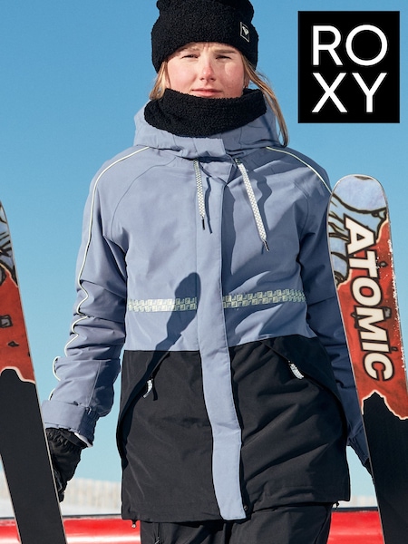 Roxy Blue Waterproof Thermal Highridge Block Colour Snow Ski Jacket (Y75559) | R$ 2,270