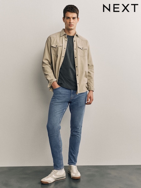 أزرق متوسط - Skinny Fit Comfort Stretch Jeans