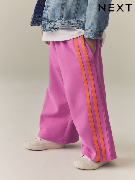 Pink - Side Stripe Wide Leg Trousers (3mths-7yrs)