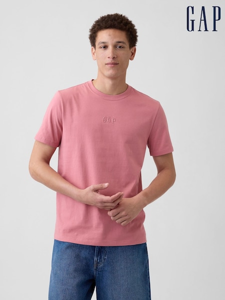 Pink - Regular Gap Everyday Soft Mini Logo Short Sleeve T-shirt
