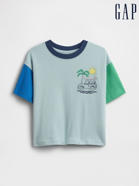 Jasnoszary - Gap Oversized Graphic T-shirt (6mths-5yrs)