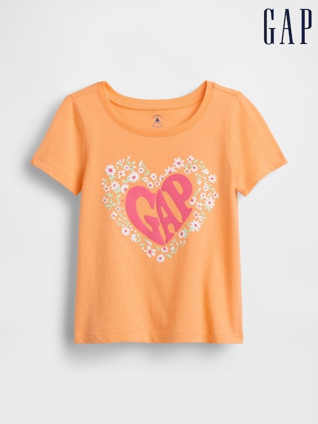 Apelsin - Gap Graphic Kort ärmad T-shirt (6mån–5år)