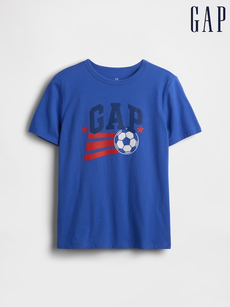 Vivid Blue - Gap Graphic Short Sleeve T-shirt (4-13yrs)
