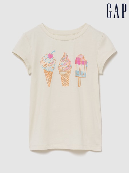 Cremefarvet - Gap Kids Graphic T-shirt (4-13yrs)
