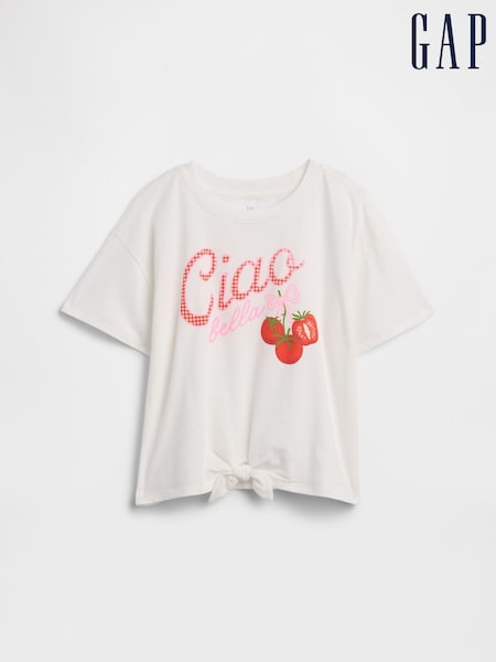 White Tomato - Gap Oversized Knot-tie Graphic Short Sleeve T-shirt (4-13yrs)