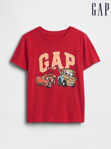 Rood auto's - Gap Disney Logo T-shirt met korte mouwen (6mths-5yrs)