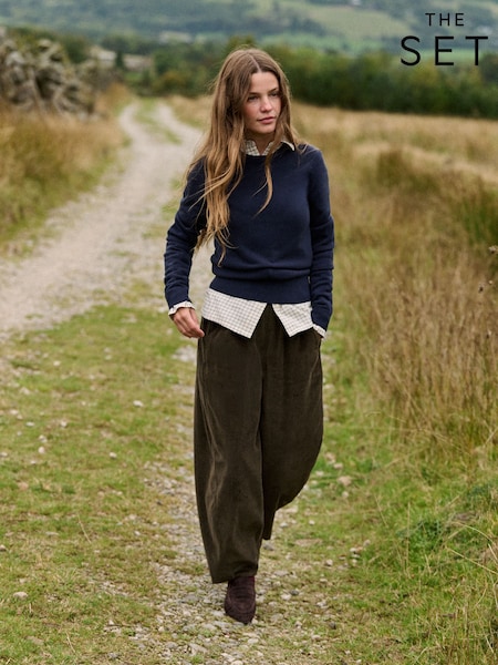 Kaki/Maro - The Set 2 Pack Corduroy Barrel Trousers