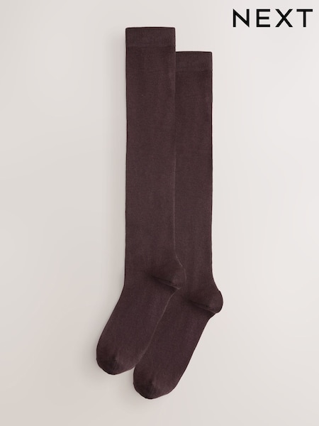 Chocolate Brown - Modal Blend Knee High Socks 2 Pack