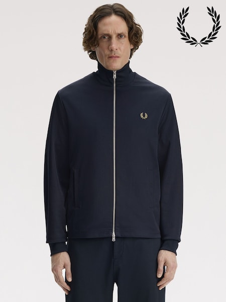 Blue - Regular Fred Perry Woven Tape Track Jacket
