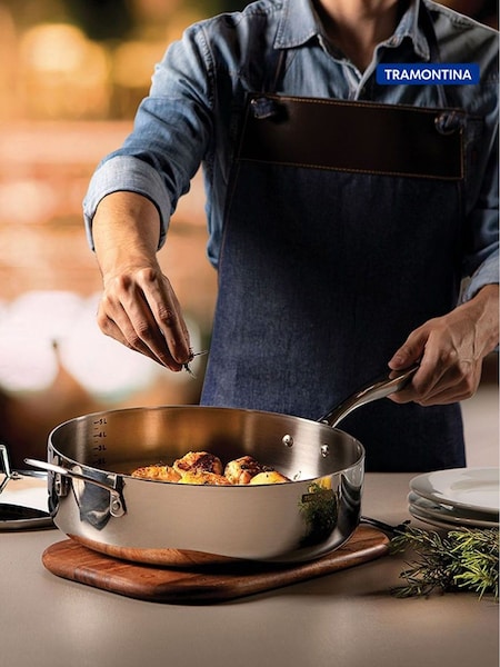 Tramontina Grano 3-ply Stainless Steel Frying Pan With Lid