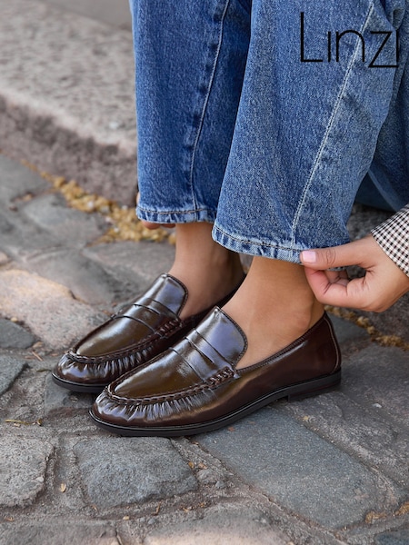 Hellbraun - Linzi Belmont Rüschen-Loafers