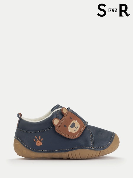 Blue - Start-rite Bear Hug Babies Rip-tape Closed Pre-walker Shoes With Bear Motif