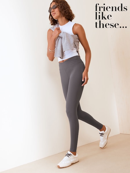 Charcoal Grey - Friends Like These Studio Ribbed Wrap Over Yoga Leggings