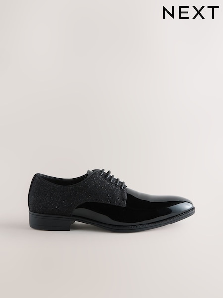 Black - Regular Glitter Panel Derby Shoes