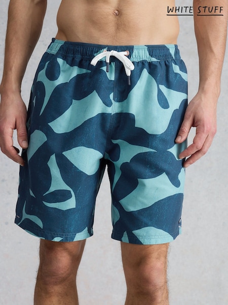 Blue - Regular White Stuff Ventnor Abstract Swimshort