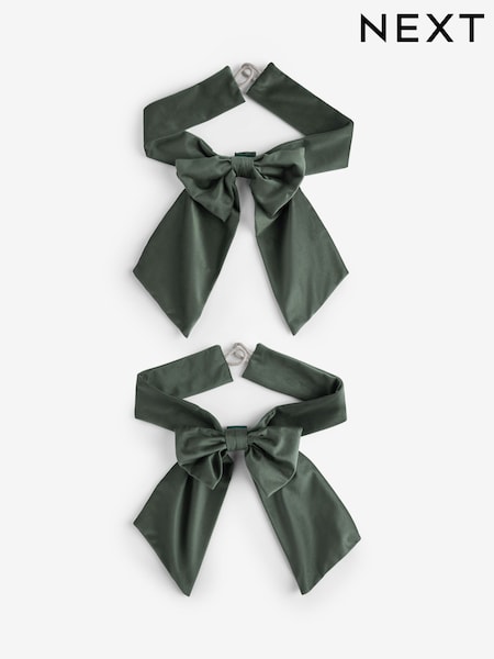 Set Of 2 Bow Matte Velvet Curtain Tie Backs