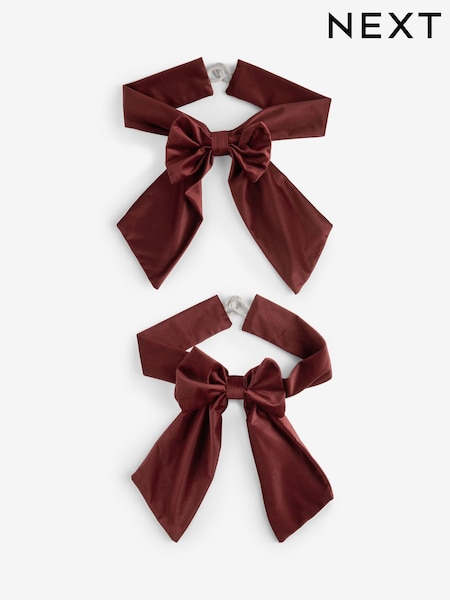 Set Of 2 Bow Matte Velvet Curtain Tie Backs