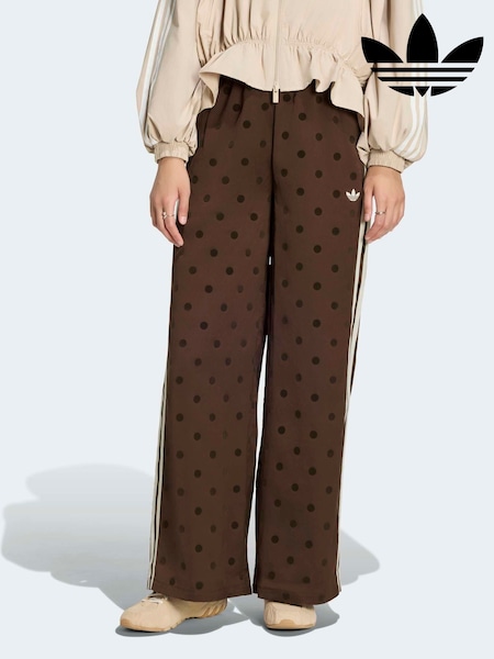 Brown - Adidas Originals Polka Dot Wide Leg Trousers