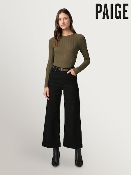 Ombra nera - Paige Anessa High Rise Wide Leg Jeans