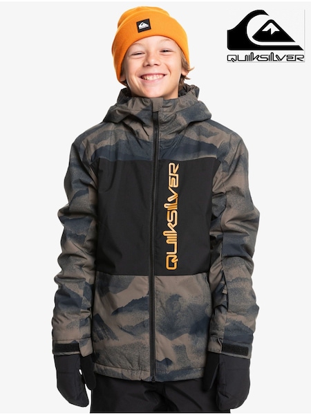 Quiksilver Brown Side Hit Youth Graphic Print Ski Jacket (Y79477) | $246