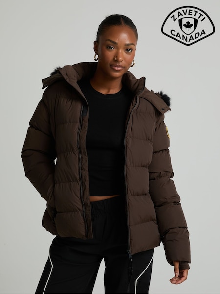 Brown - Zavetti Canada Valleria Puffer Jacket