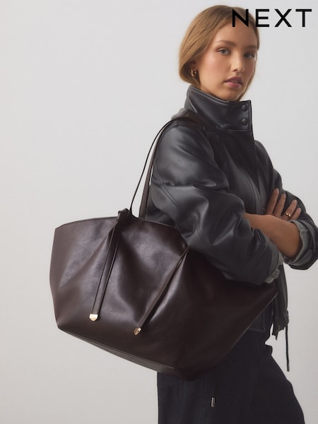 Burgundy Red - Large Pinched Shoulder Bag