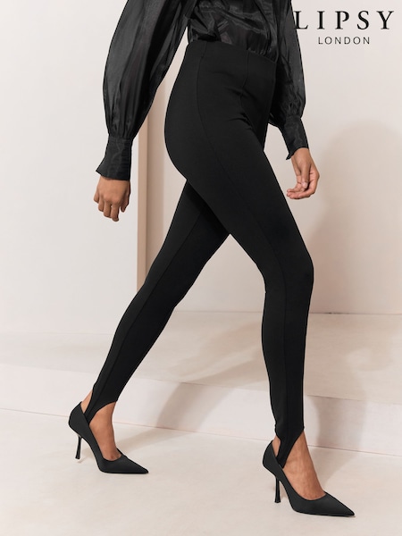Black - Lipsy Structured Jersey Stirrup Leggings