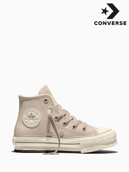 Krem boja Belo - Converse Chuck Taylor Eva Lift Platform Cosy Leather Trainers