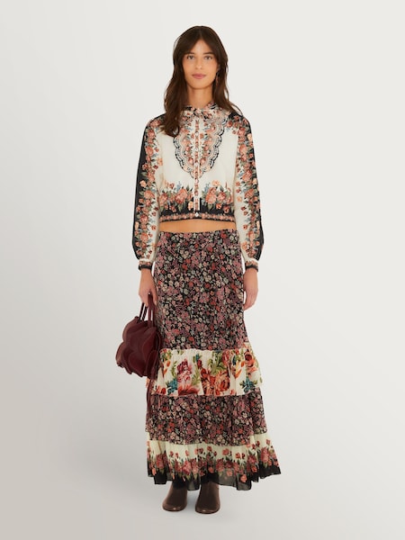 Noir - Maxi Jupe longue Farm Rio Tiny Garden Mix