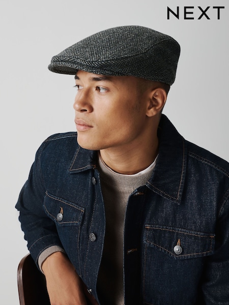 Grey Herringbone - Regular Flat Cap