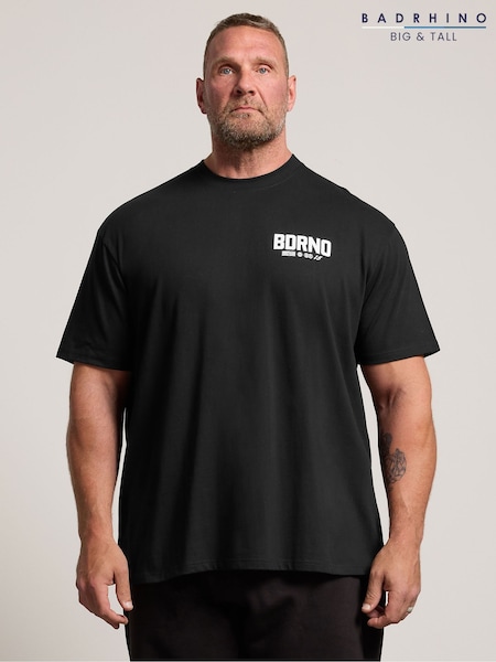 أسود - Regular Badrhino Big & Tall Short Sleeve T-shirt