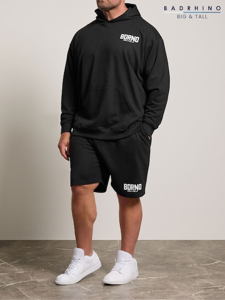 Black - Regular Badrhino Big & Tall Loopback Jogger Shorts