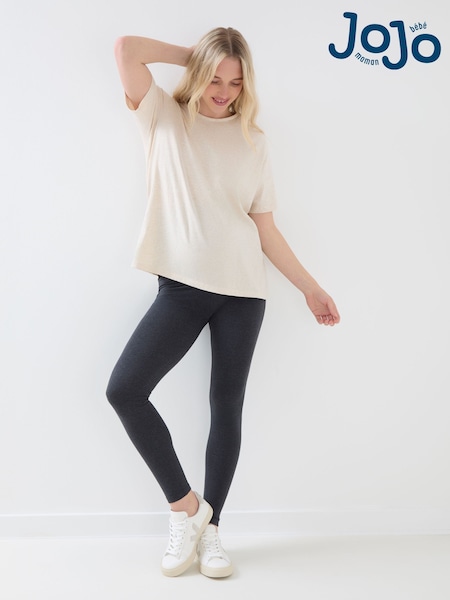 Black & Grey - Jojo Maman Bébé 2-pack Maternity Leggings