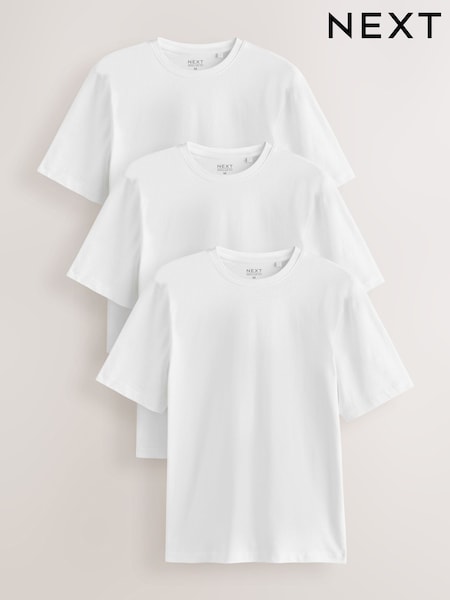 Hvit - Regular Fit T-shirts 3 Pack