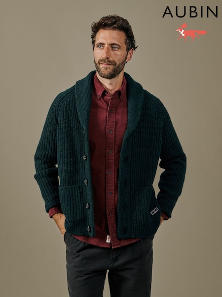 Green - Regular Aubin Helston Twist Cardigan