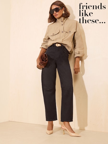 Washed Black - Friends Like These Denim Barrel Jeans