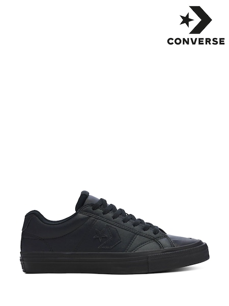 Black - Regular Converse Sport Casual Faux Leather Low Top