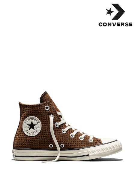 Braun - Converse Chuck Taylor All Star Houndstooth High Trainers