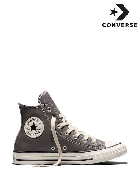 Brown - Converse Chuck Taylor All Star Elevated Leather High Trainers