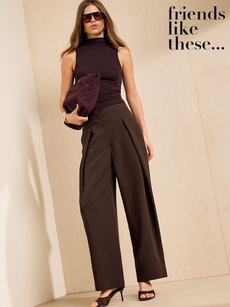 Brown - Friends Like These Barrel Trousers