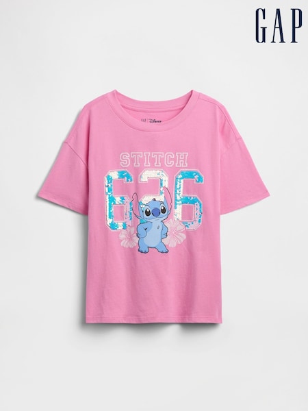 Pink Stitch - Gap Relaxed Graphic Short Sleeve T-shirt (4-13yrs)