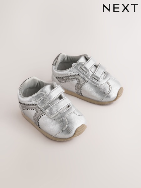 Silver Metallic - Baby Touch Fastening Trainers