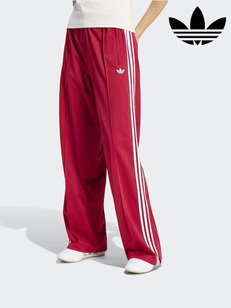 Red/White - Adidas Originals Firebird Loose Track Pant Trousers